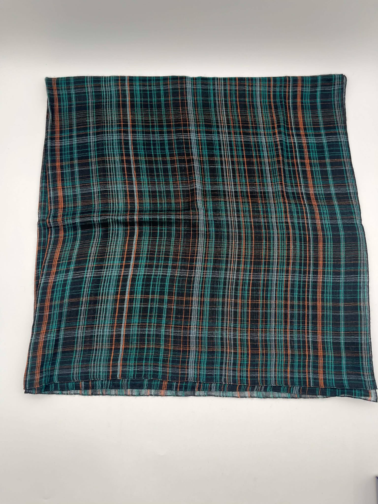 Checkered Silk and Cashmere Stole